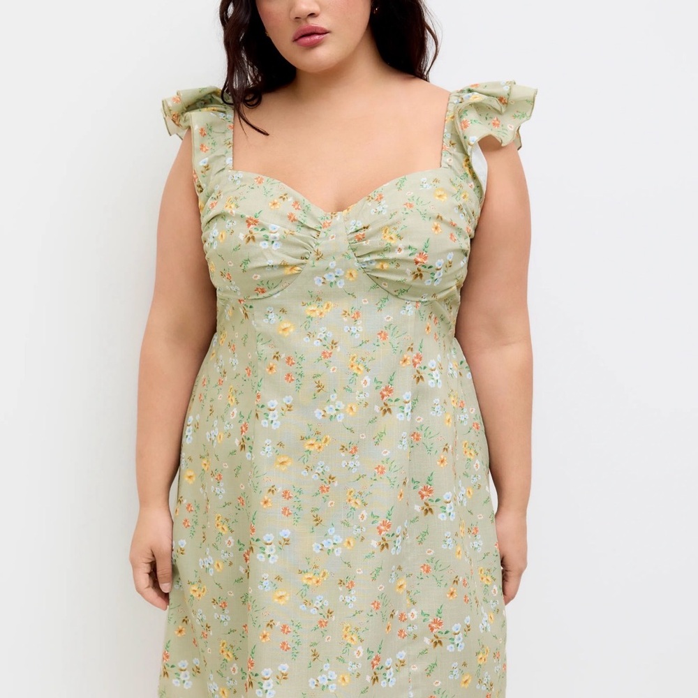 Floral Mini Dress in Matcha Green Size 1XL - Picture 10 of 11